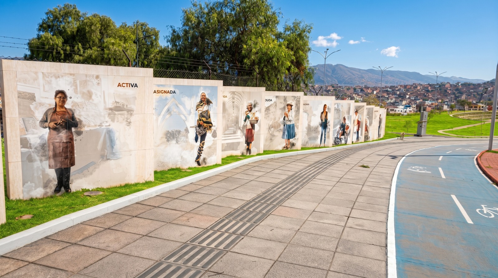 Composición artística en homenaje a la Mujer Boliviana